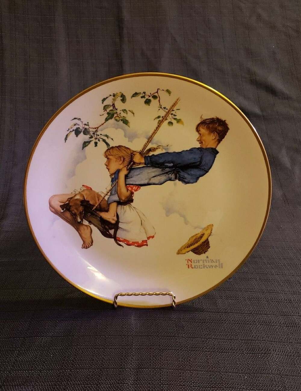 Norman Rockwell Gorham Summer Flying High 1972 Decorative Plate